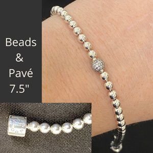 Authentic Pandora Beads & Pave Bracelet 7.5"